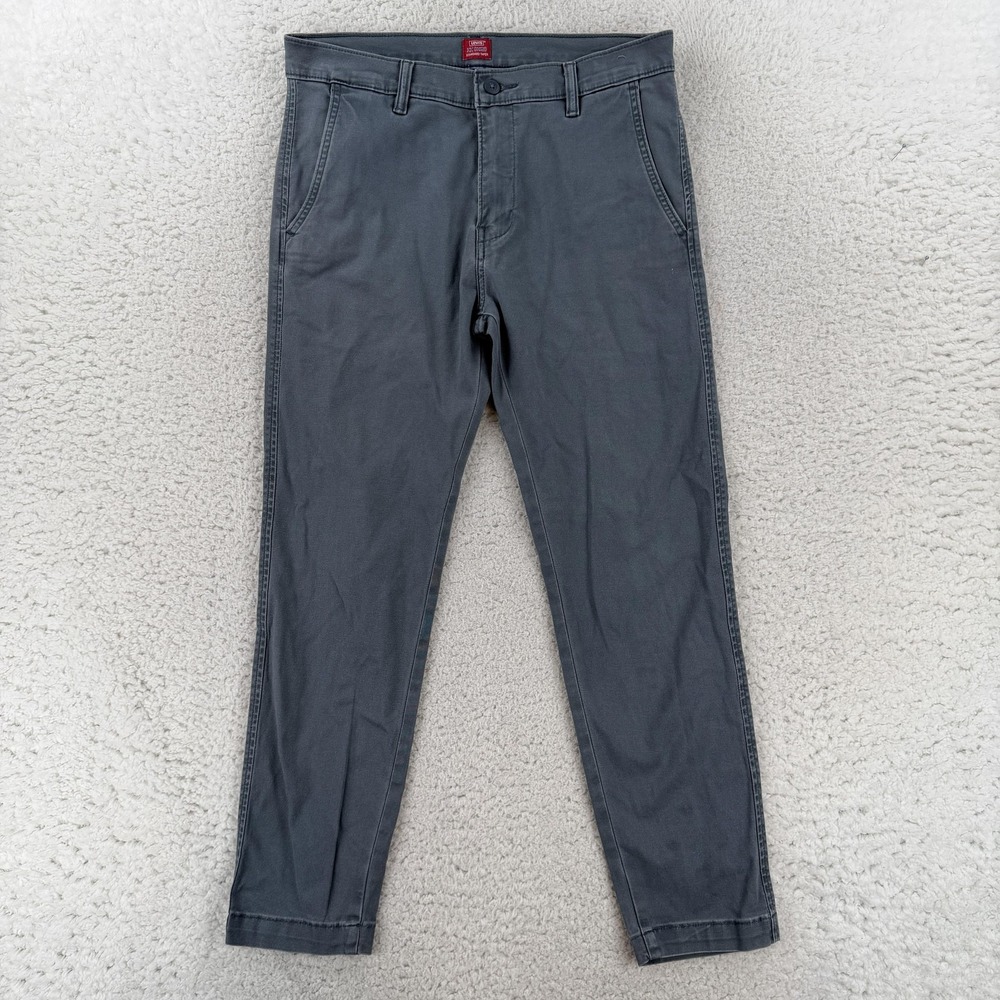 Levis XX Chino Pants Mens 31x30 (31x28) Gray Regular Fit Stretch Taper Altered